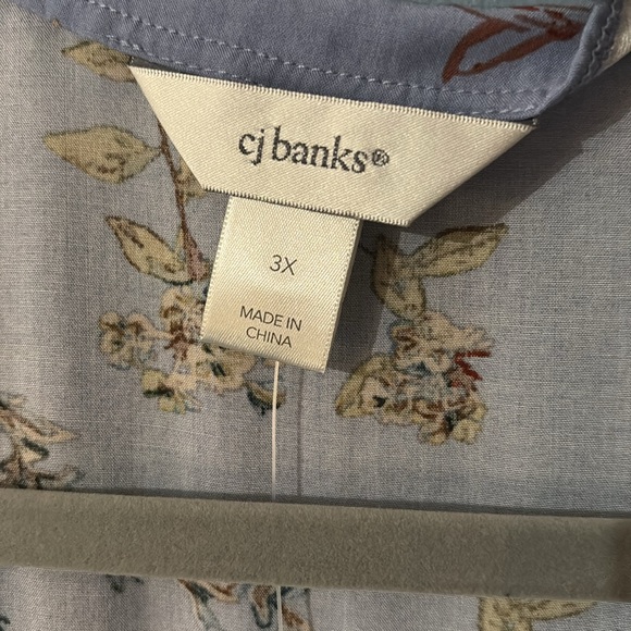CJ Banks NWT Rayon blouse. Blue floral - Picture 2 of 7